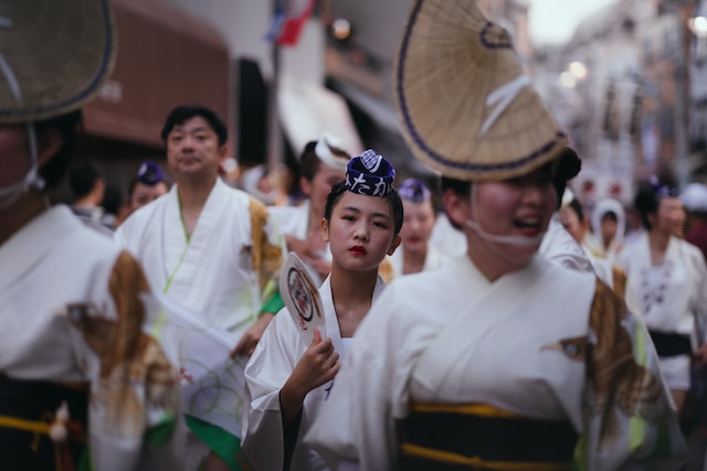 Festival participants joining in with the festivities.